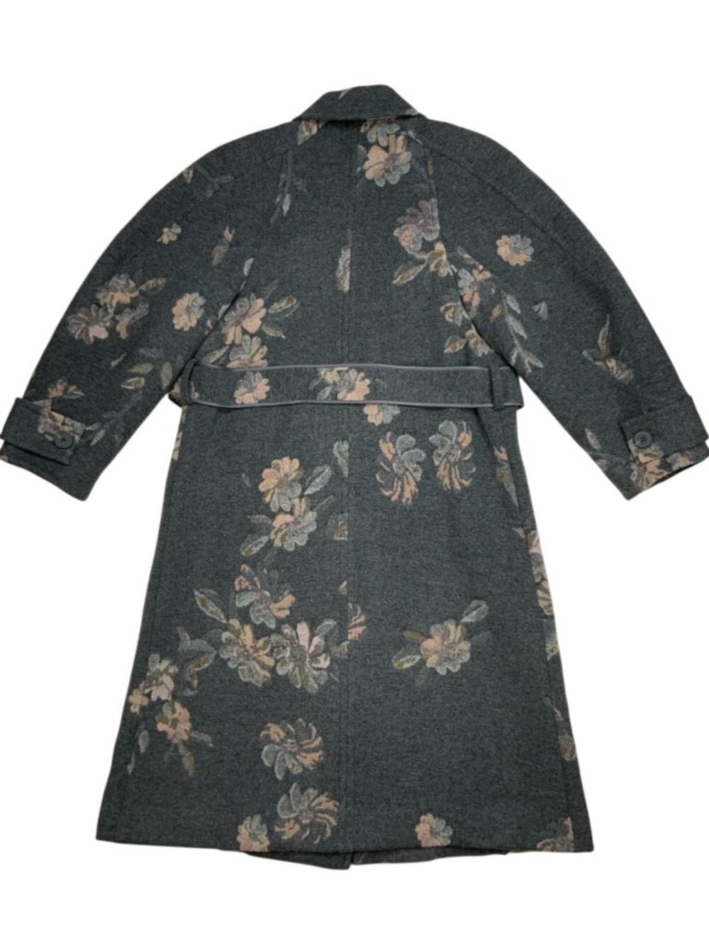 Rebecca Taylor Jacquard Coat 0 Grey Floral Wool Blend - Picture 15 of 16